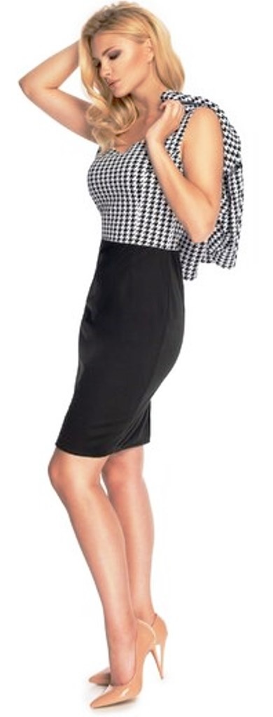 PeeKaBoo Čierno-biele vzorované šaty + crop top - 7