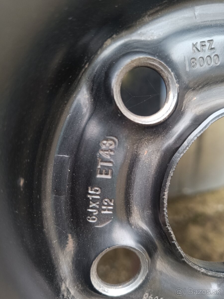 Plechové disky 5x100 R15 + zimné pneumatiky 185/55 R15 - 7