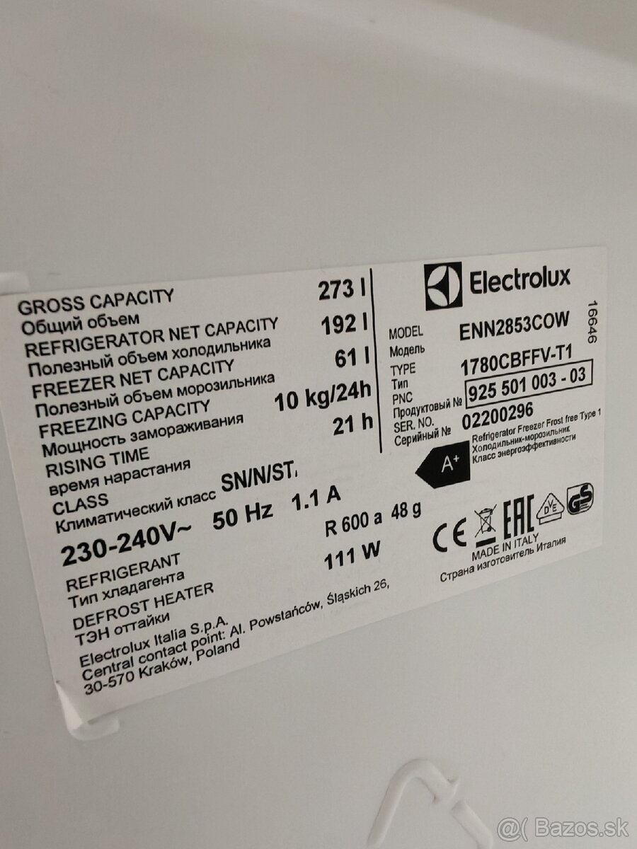 Chladnička s mrazničkou Electrolux - 7
