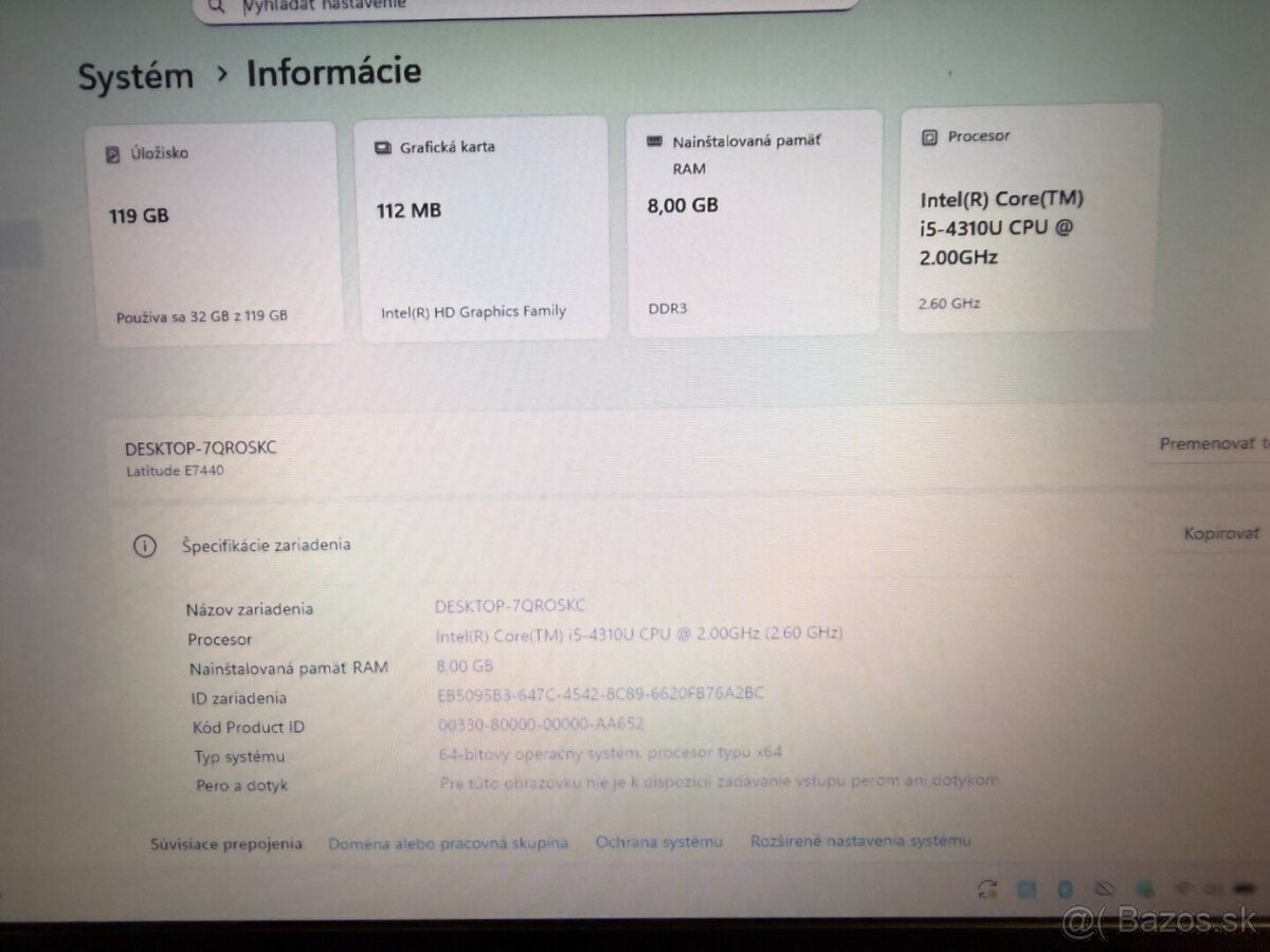 Dell Latitude E7440 / i5 / 8GB RAM / SSD / Win 11 Pro - 7