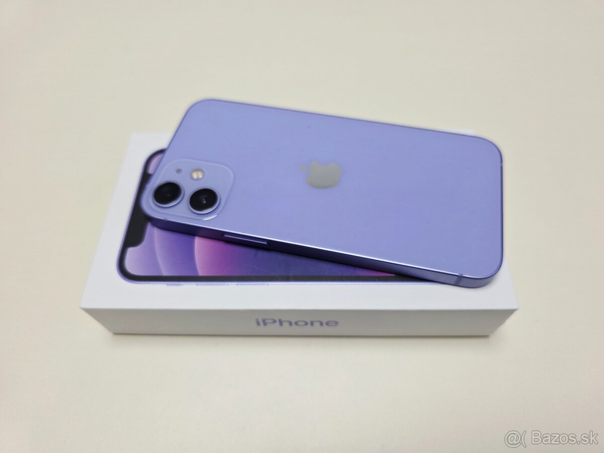 APPLE IPHONE 12 MINI PURPLE 64GB,ZDRAVIE BATERKY 100% - 7