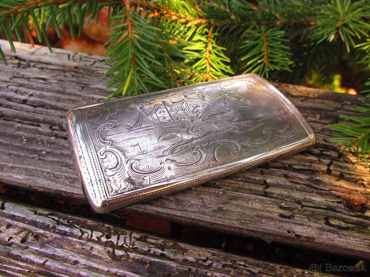 Krásna stará strieborná tabatierka - Viedeň 1865 - 7