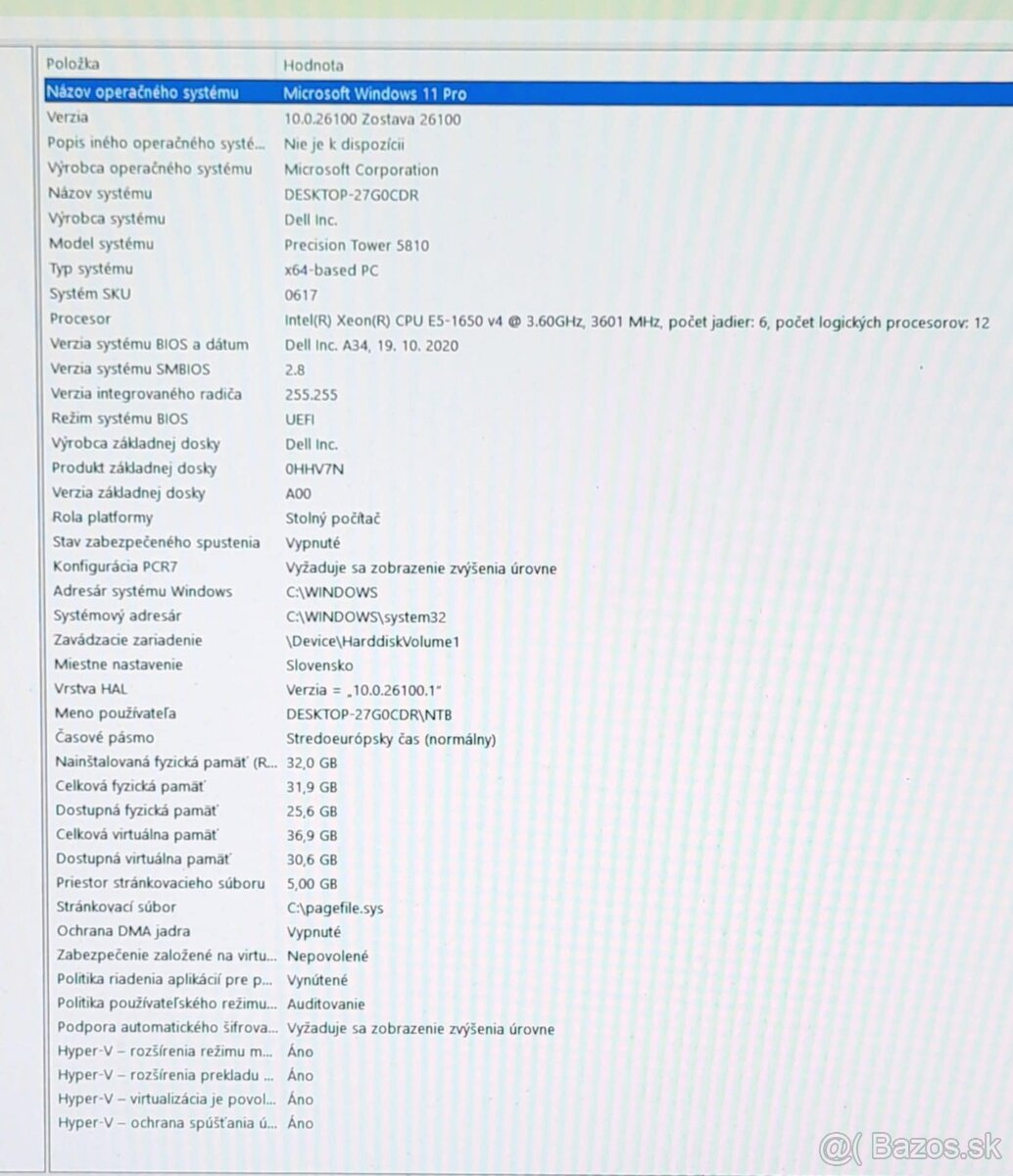 TOWER hráčsky počítač Dell Precision 5810 - 7