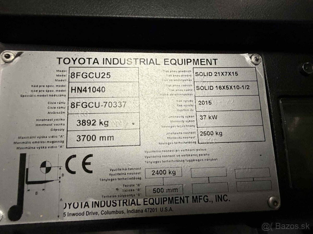 Vysokozdvižný vozík Toyota 8FGCU25 LPG - 7
