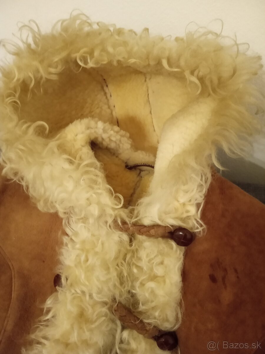 Retro pravý dámsky ovčí kožuch, L , 48 - 7