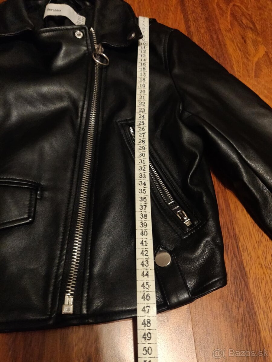 Dámská koženková bunda Bershka – biker style, vel. M - 7