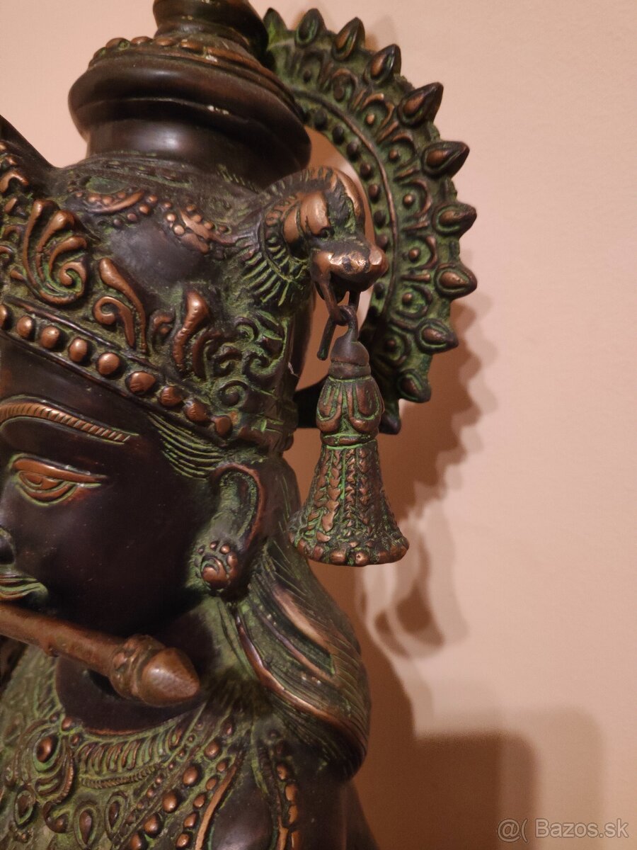 Veľká Socha pána Krišnu čierno hnedý - 7