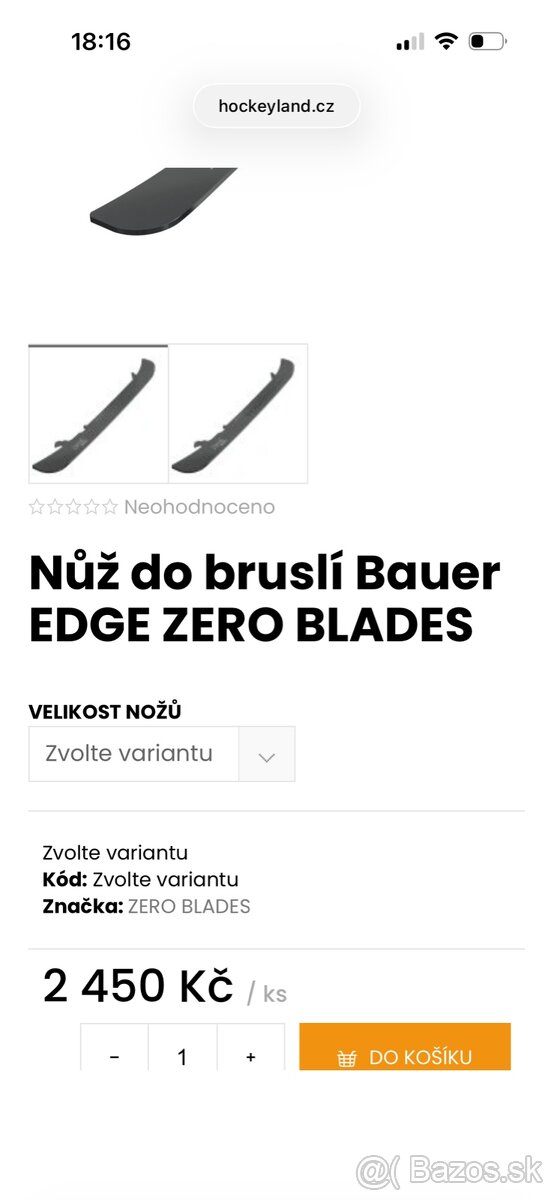Hokejove Noze Bauer Zero Blades - 7