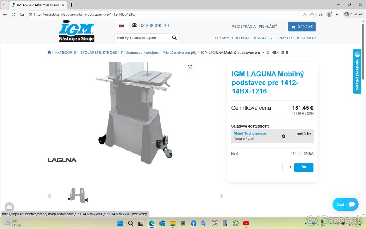 LAGUNA 1412 Pásová píla 230V - 7