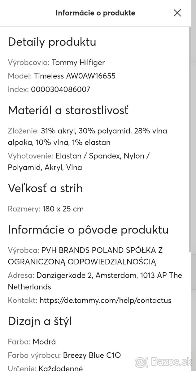 Dámsky šál Tommy Hilfiger - modrý - 7