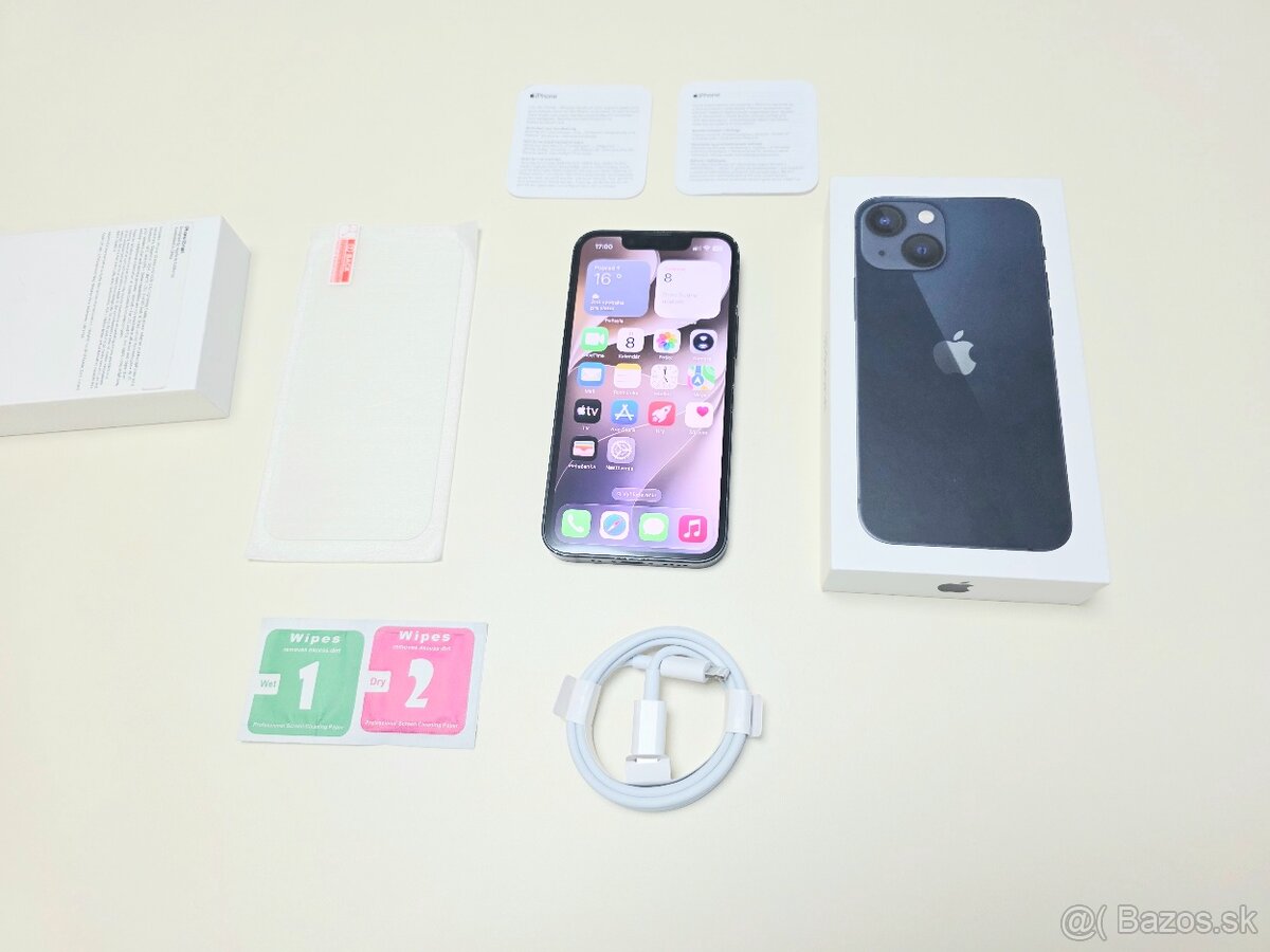 APPLE IPHONE 13 mini 128GB MIDNIGHT,BATERKA 100% - 7