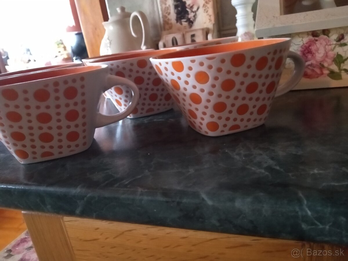 šálky oranžová bodka - 7