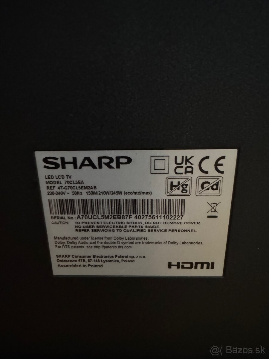 Televisor. 70" Sharp 70CL5EA - 7