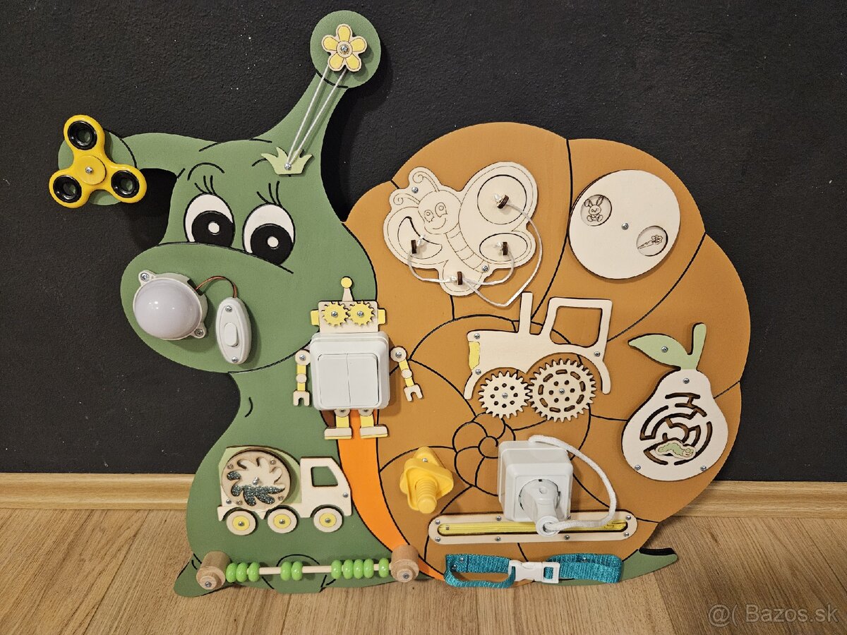 Nová drevená busy board pre deti - 7