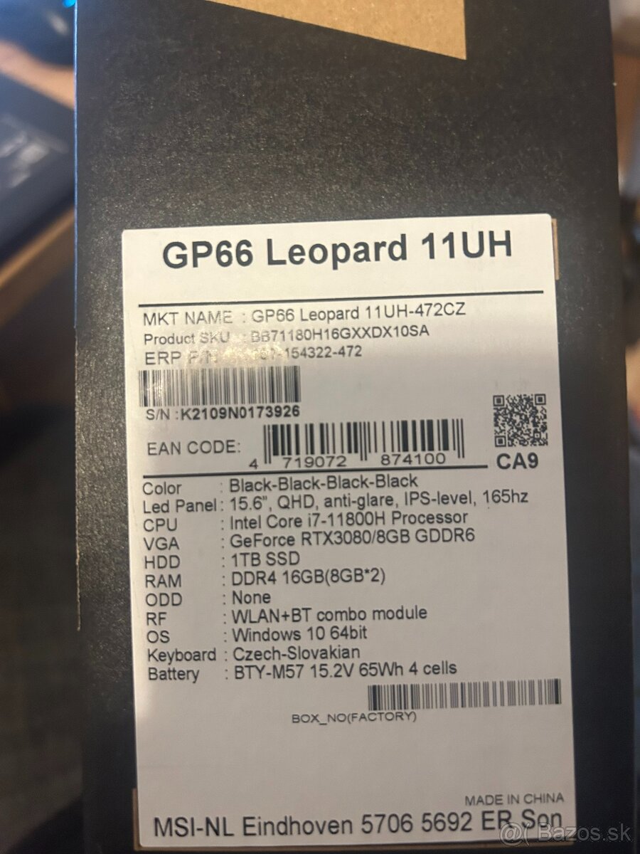 🖥️ MSI GP66 Leopard 11UH – Herný notebook s RTX 3080 🖥️ - 7