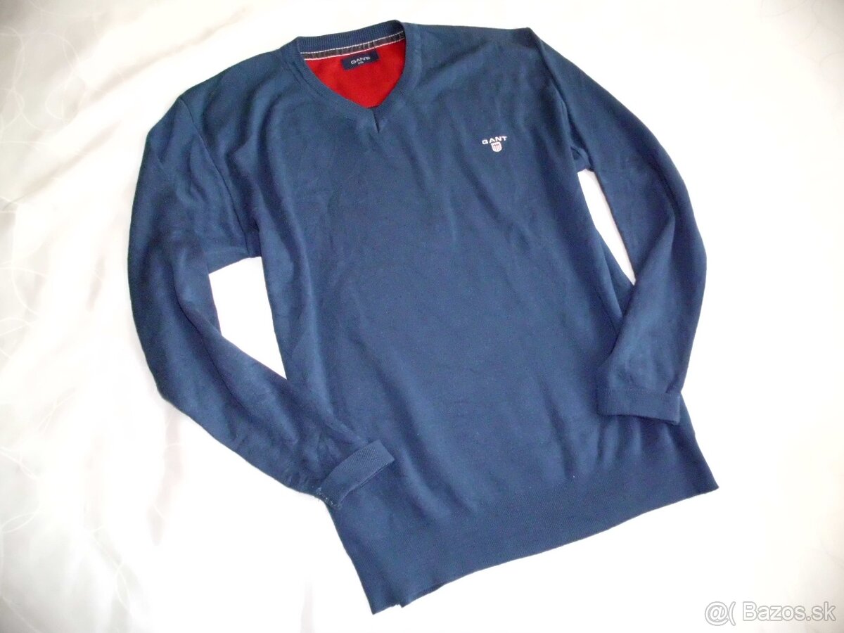 Gant pánsky sveter modrý 2XL - 7