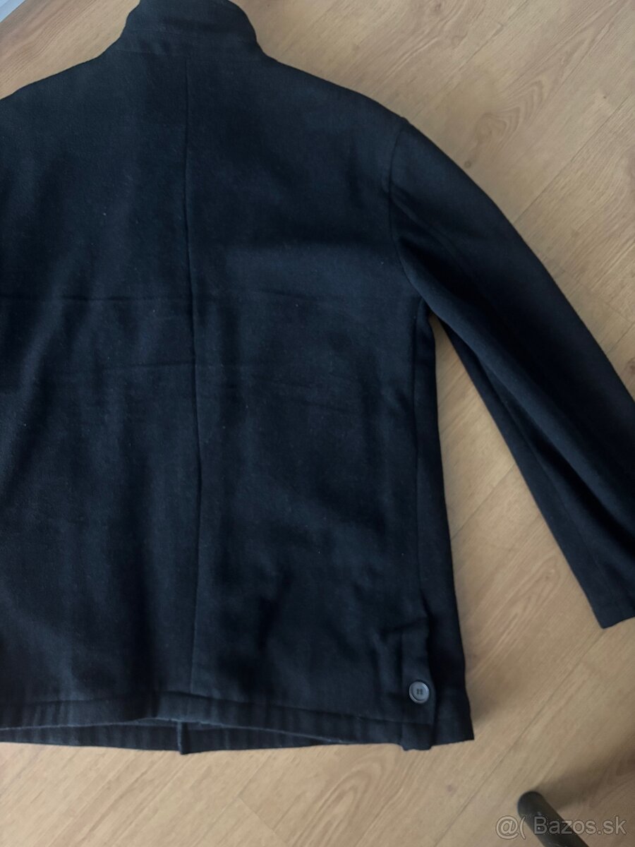 Pánsky vlnený kabát - čierny - 7