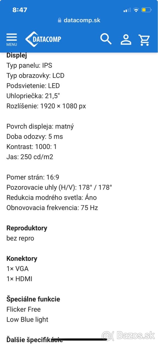 Monitor ASUS VZ229HE 21,5” - 7