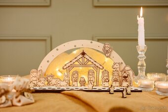 Adventný kalendár - drevený Betlehem - 7