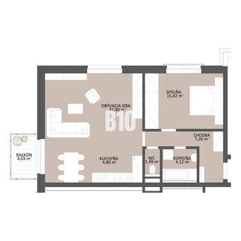 NOVOSTAVBA 2izbového bytu v projekte Byty - Košúty, Martin - 7
