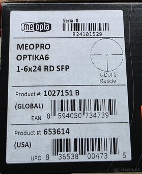 Puškohled Optika6 1-6x24 RD SFP - 7
