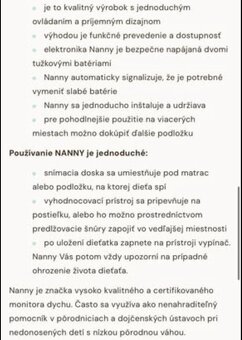 Monitor dychu JABLOTRON NANNY 2 - 7