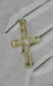 Zlatý prívesok krížik 585/14K zlato. Vaha:8,14g. - 7