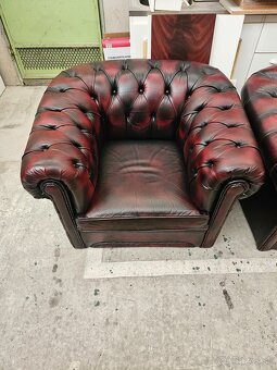 CHESTERFIELD ŠTÝL 3+1+1+UŠÁK KRESLO,ZNÍŽENÁ CENA - 7