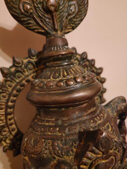 Veľká Socha pána Krišnu zeleno hnedá - 7