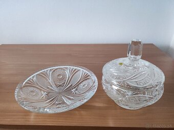 Krištáľ váza misa pohárik svietnik dóza, Sklená fľaša pohári - 7