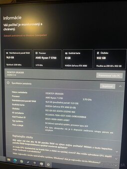 Počítač Asus Rtx 4060 Ryzen 7 5700 Viac info v popise - 7