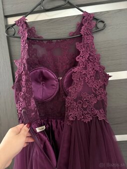 Fialové spoločenské šaty 38/M - 7