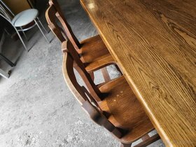 Dubový jídelní stůl + čtyři židle z masivu - 7
