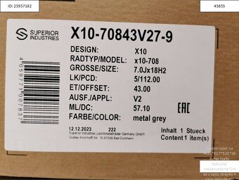 Vw Tiguan, Škoda Kodiaq alu disky R18 5x112 ET43 1229 - 7