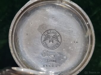 Strieborné, vreckové hodinky,Longines. - 7