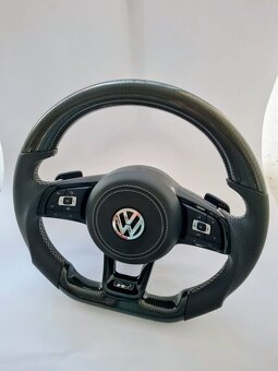 VOLANT VOLKSWAGEN R RLINE GTI - KOZA / KARBÓN CHROMOVE LOGO - 7