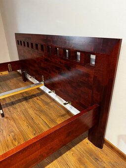 Masivna ceresnova manzelska postel - 7