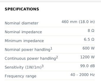 18" raz hrané / nové 600W, 8 Ohm B&C Speakers 18PS76 - 7
