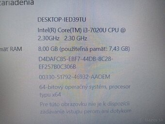 predám Lenovo V130-15IKB / Intel core i3 /8gb ram /ssd - 7