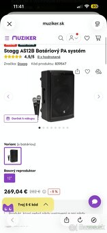 STAGG AS12B Batériový PA systém - 7