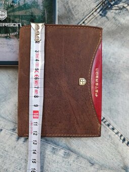 Kožená peňaženka PeTerson hnedo červená - 7