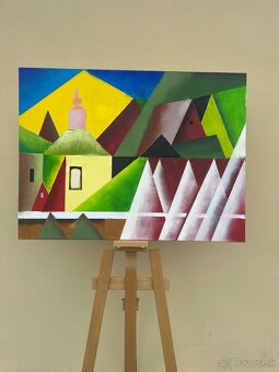 Vlkolínec olej na plátne v živých farbách - 7