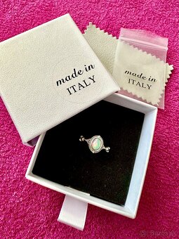 Nový strieborný vintage prsteň s opálom - 7