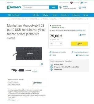 MANHATTAN USB hub - 28 portov - 7