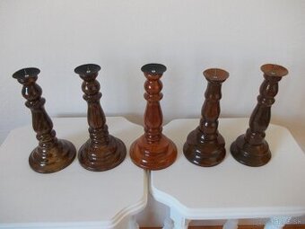 Drevený svietnik - hnedý - morený - 7