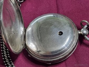 Strieborné, vreckové hodinky,Waltham. - 7