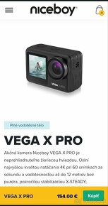 Predám akčnú kameru Niceboy VEGA X PRO - 7