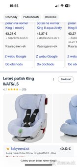 Britax romer king II + letný poťah - 7