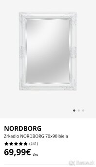 Zrkadlo NORDBORG rozmmer 70x90 biela farba - 7