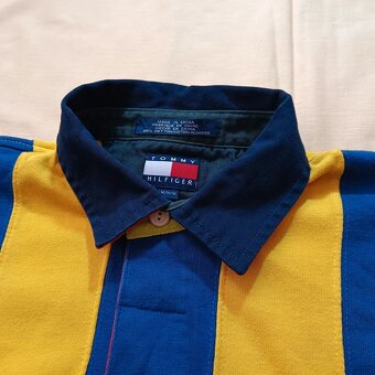 Tommy Hilfiger vintage 90s pruhovaná polokošeľa dlhý rukáv M - 7